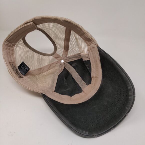 Women's Ponyflo Gray Denim Baseball Hat Cap Meshback Distressed One Size - Picture 6 of 8